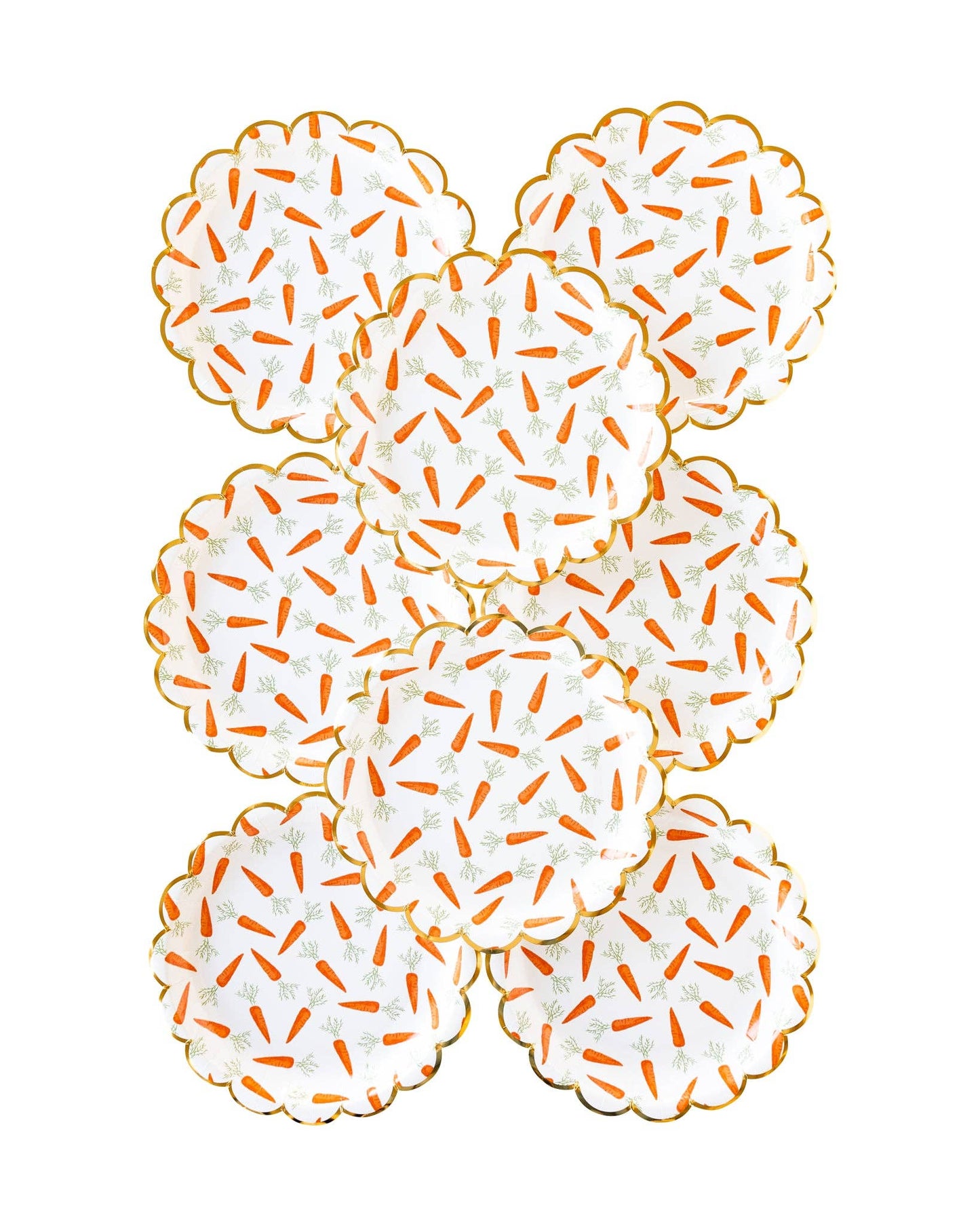 Get ready for an egg-cellent Easter celebration with our Scattered Carrots Plate! These 10" round plates not only have gold foil edging and scallops, but also feature scattered carrots for a fun and festive touch. Perfect for pairing with our Easter Bunny Plates and Blush Napkins, easter party, easter plate, easter bunny plate, easter table, easter decor, easter brunch, easter brunch ideas, easter brunch table, easter dessert plates