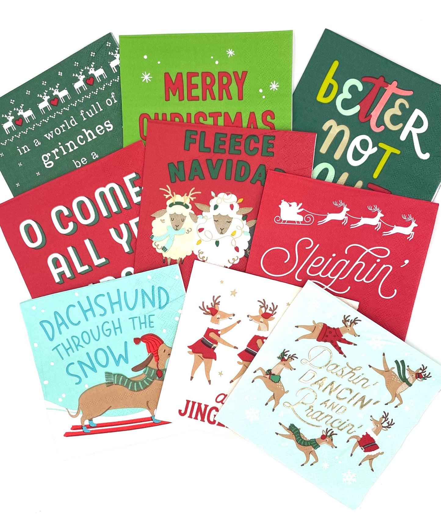 Funny Christmas Cocktail Napkins | Daschund - 20ct: Default Title