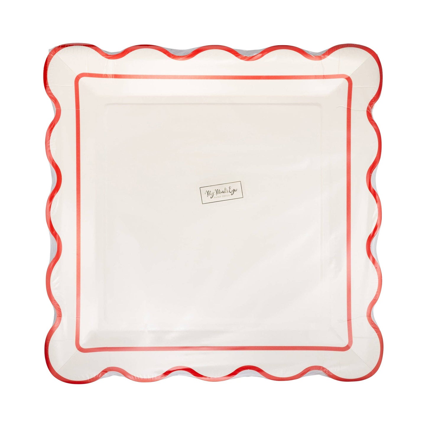 Cream Scalloped Square Plate