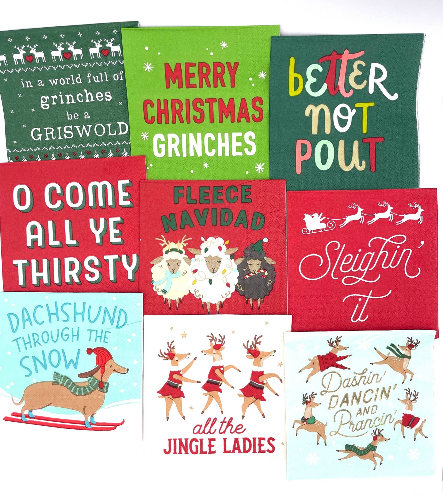 Funny Christmas Cocktail Napkins | Daschund - 20ct: Default Title