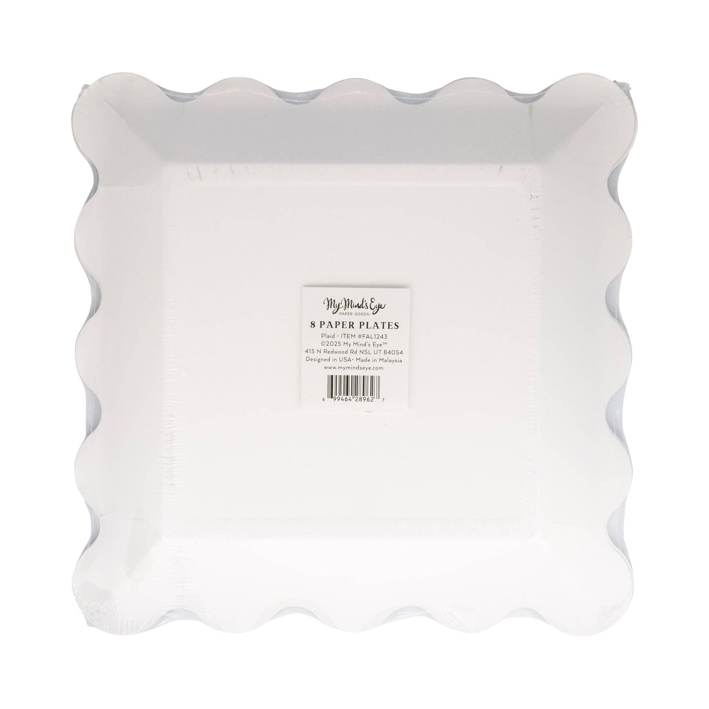 Plaid Scalloped Square Paper Plate