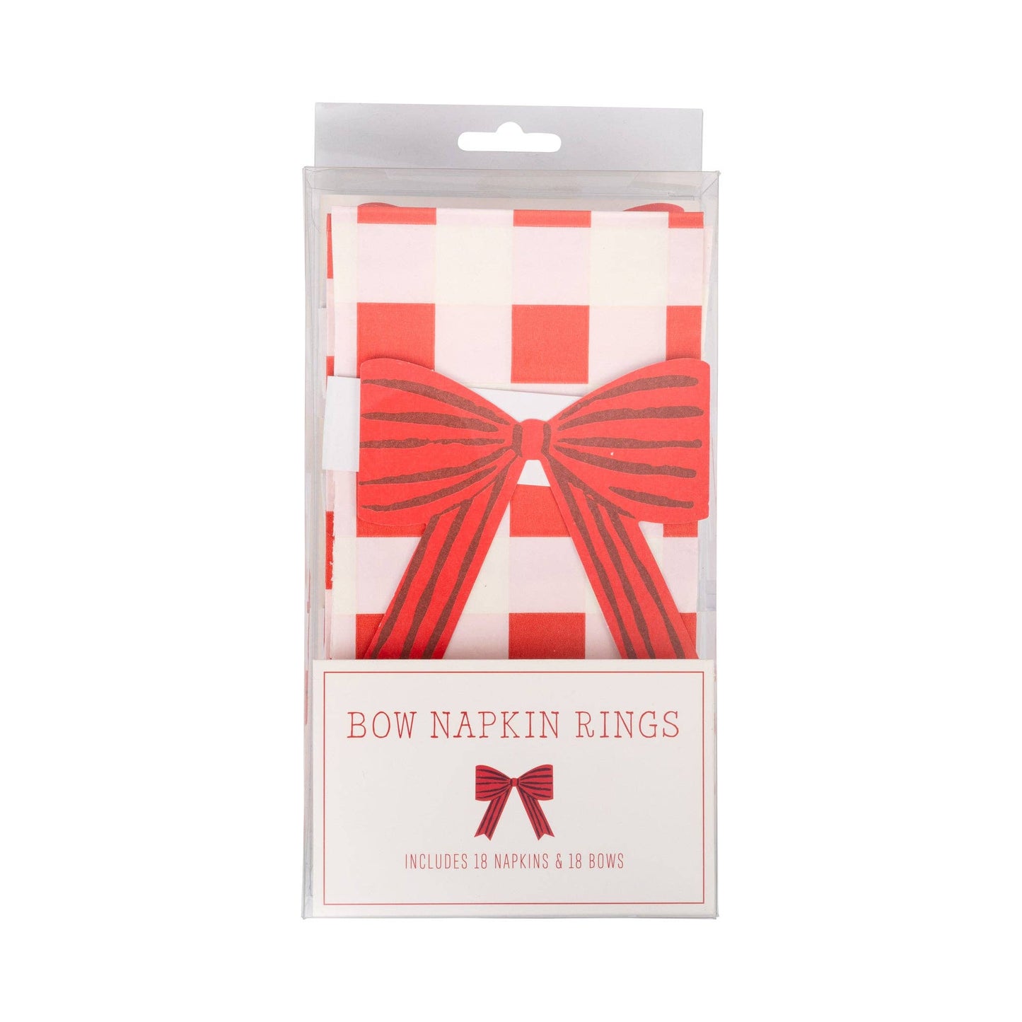 Christmas Plaid Napkin with Bow Paper Ring
