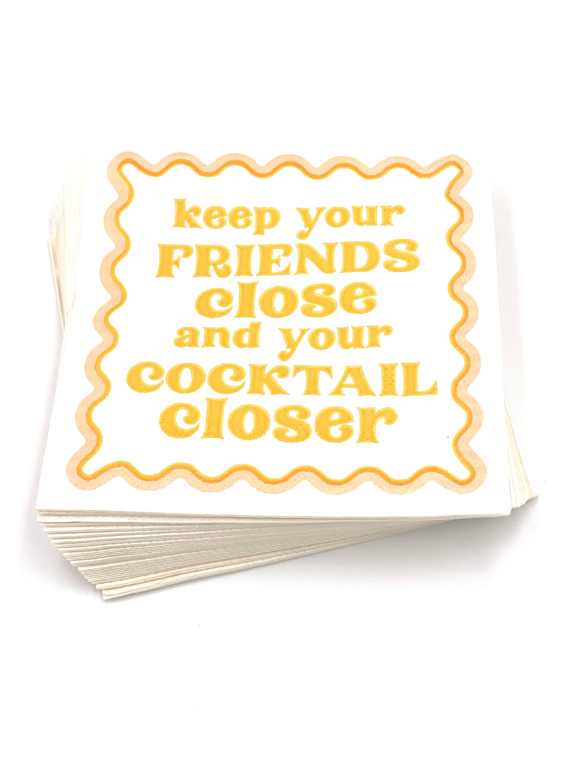 Paper Beverage/Appetizer/Cocktail Napkins/Wine Humor/Disposable Napkins for Parties and Entertainment/Party Supplies, Keep Your Friends Close and Your Cocktail Closer NapkinsPaper Beverage/Appetizer/Cocktail Napkins/Wine Humor/Disposable Napkins for Parties and Entertainment/Party Supplies, Keep Your Friends Close and Your Cocktail Closer Napkins