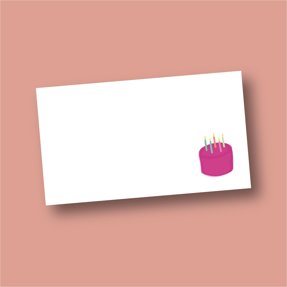 bitty birthday greeting note card. blank small note card. lunch box note
