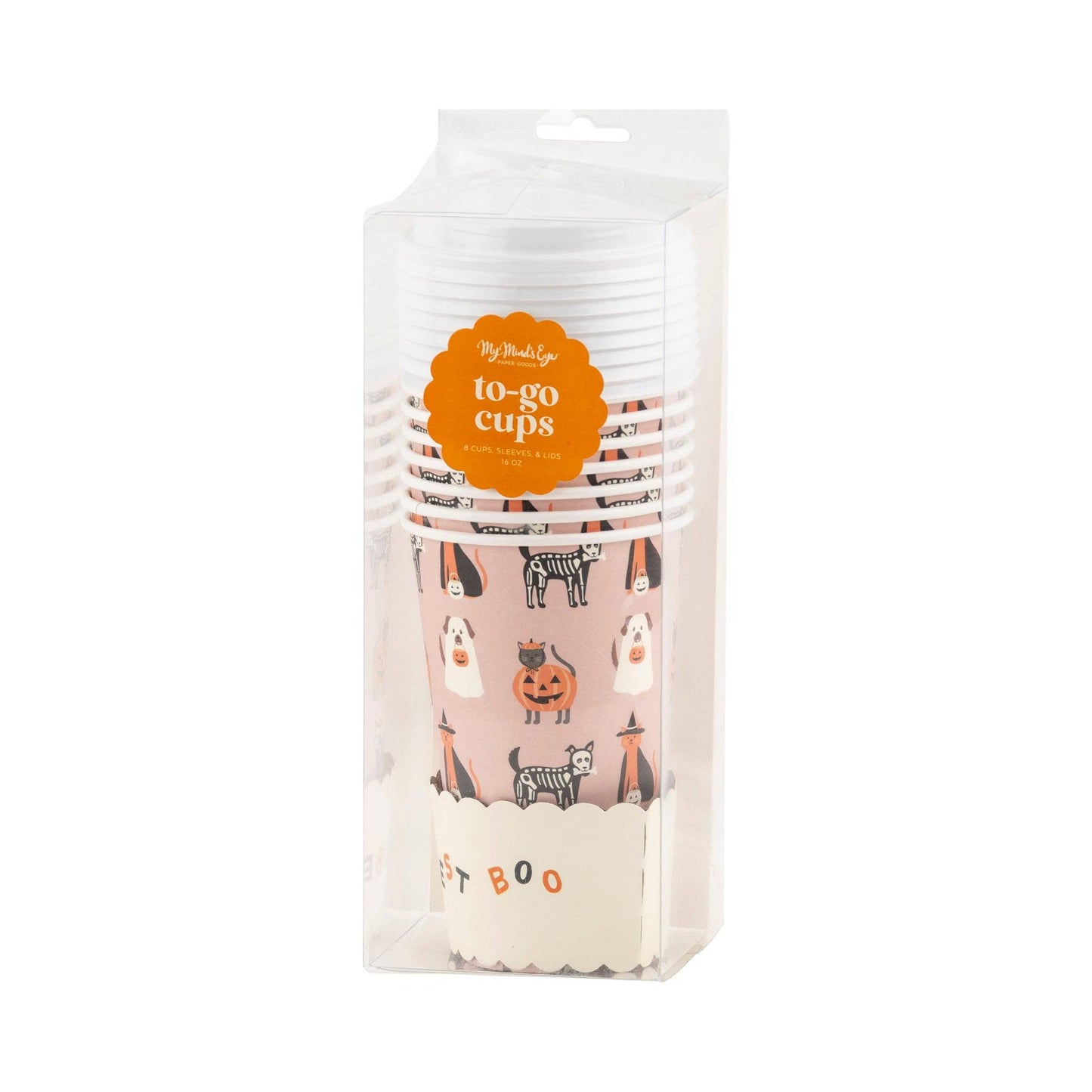 Get ready to add some flair to your Halloween festivities with our Boo Costume Pets To Go Cup! These playful cups are perfect for sipping on the go (hello, neighborhood trick or treat stroll!) and will spice up any party. Say goodbye to plain old to go cups and hello to a new level of fun.