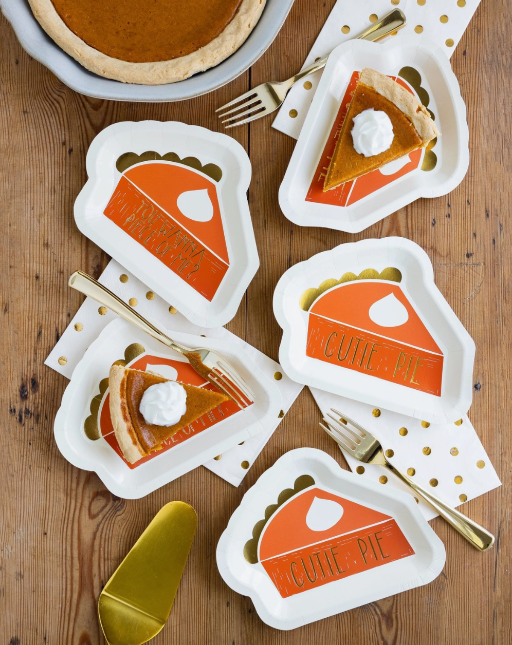 Pumpkin Pie Shaped Thanksgiving Plates