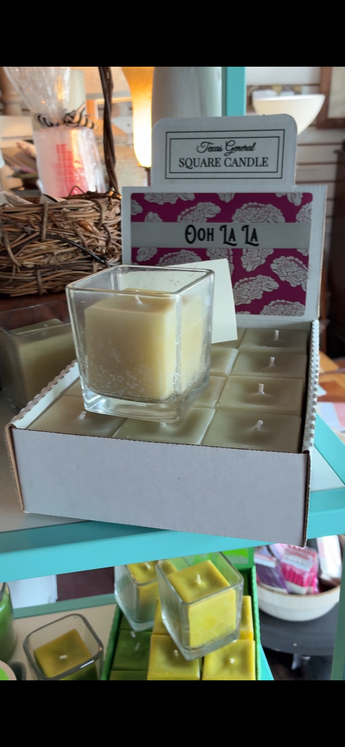 Ooh La La Texas General Square Candle | Vanilla Amaretto Scent