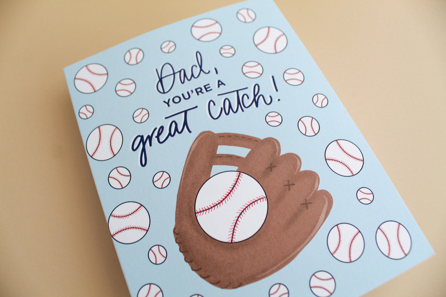 Dad, You're A Great Catch Baseball Greeting Card