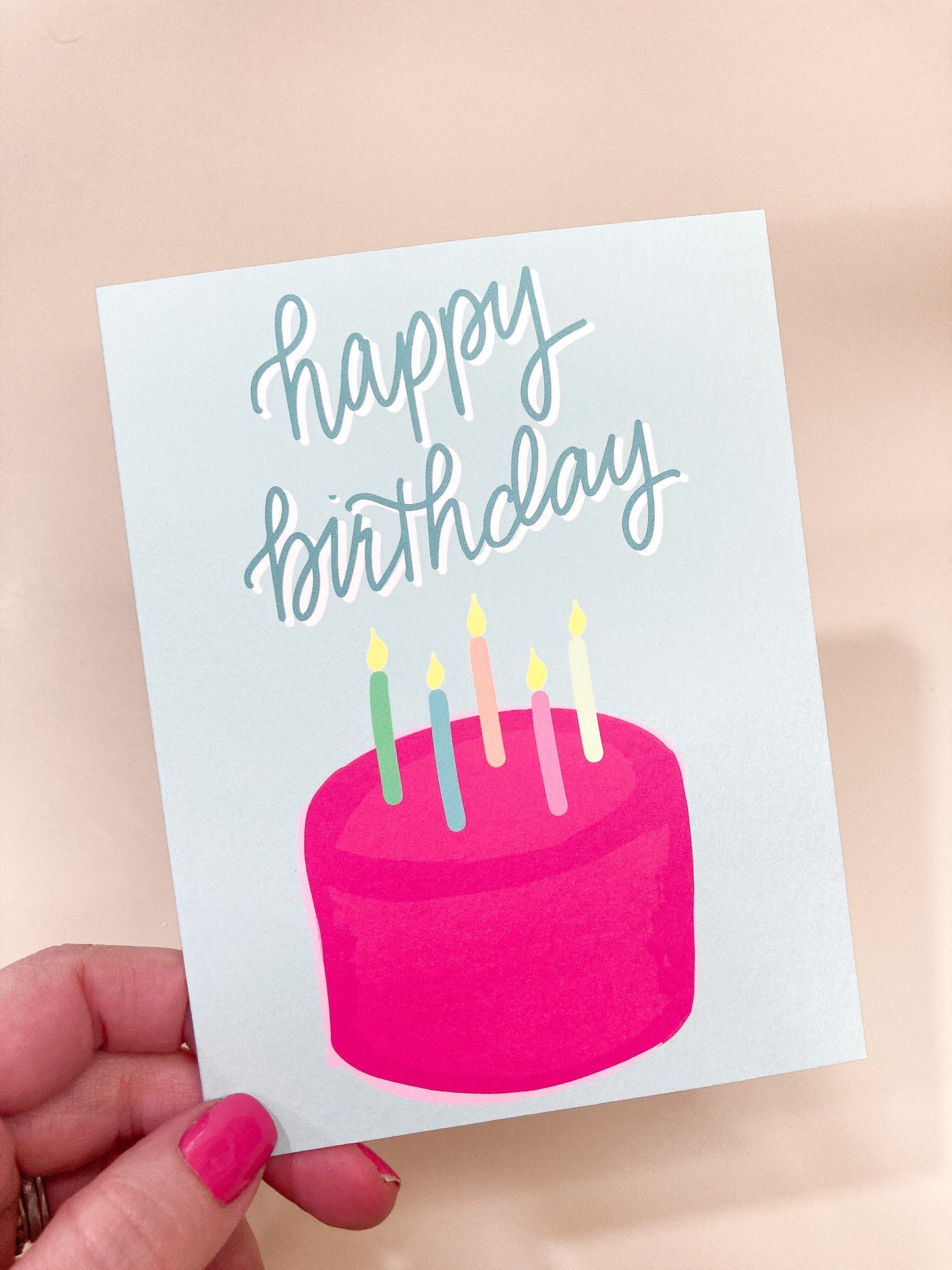 Birthday Card. Each card measures 4.25" in height by 5.5" in width, featuring a blank interior for your personal message