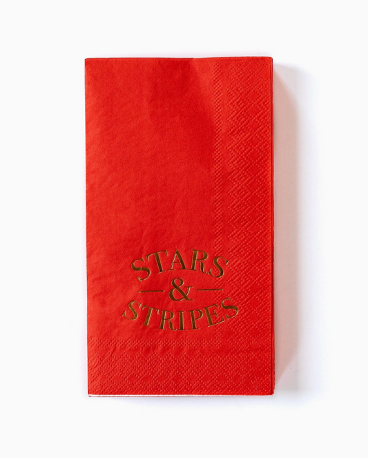 Gold Foiled Stars and Stripes Guest Towel Napkin