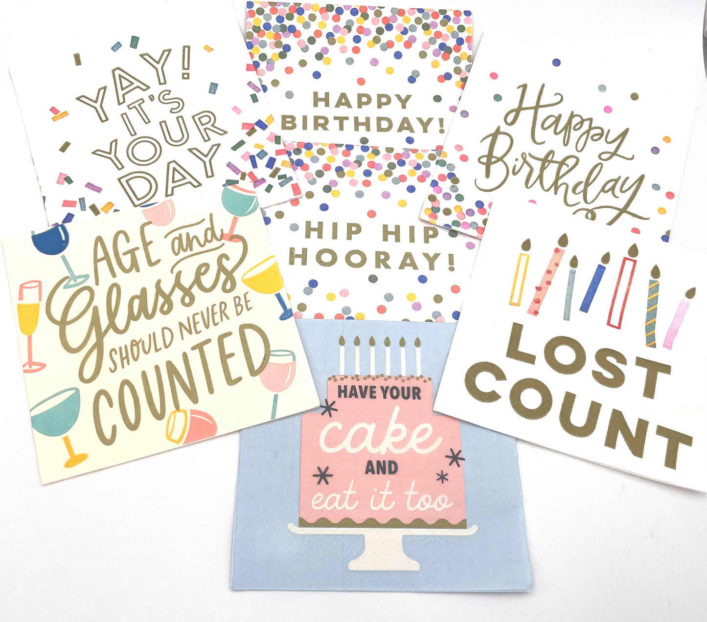 Funny Cocktail Napkins | Age and Glasses of Wine - 20ct