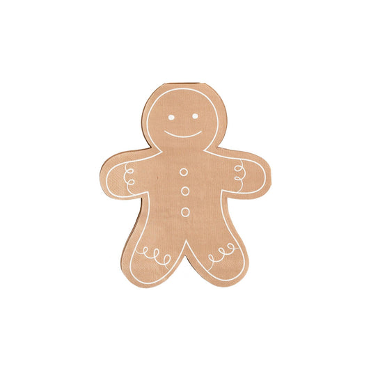 Gingerbread Man die cut napkins, Christmas napkins