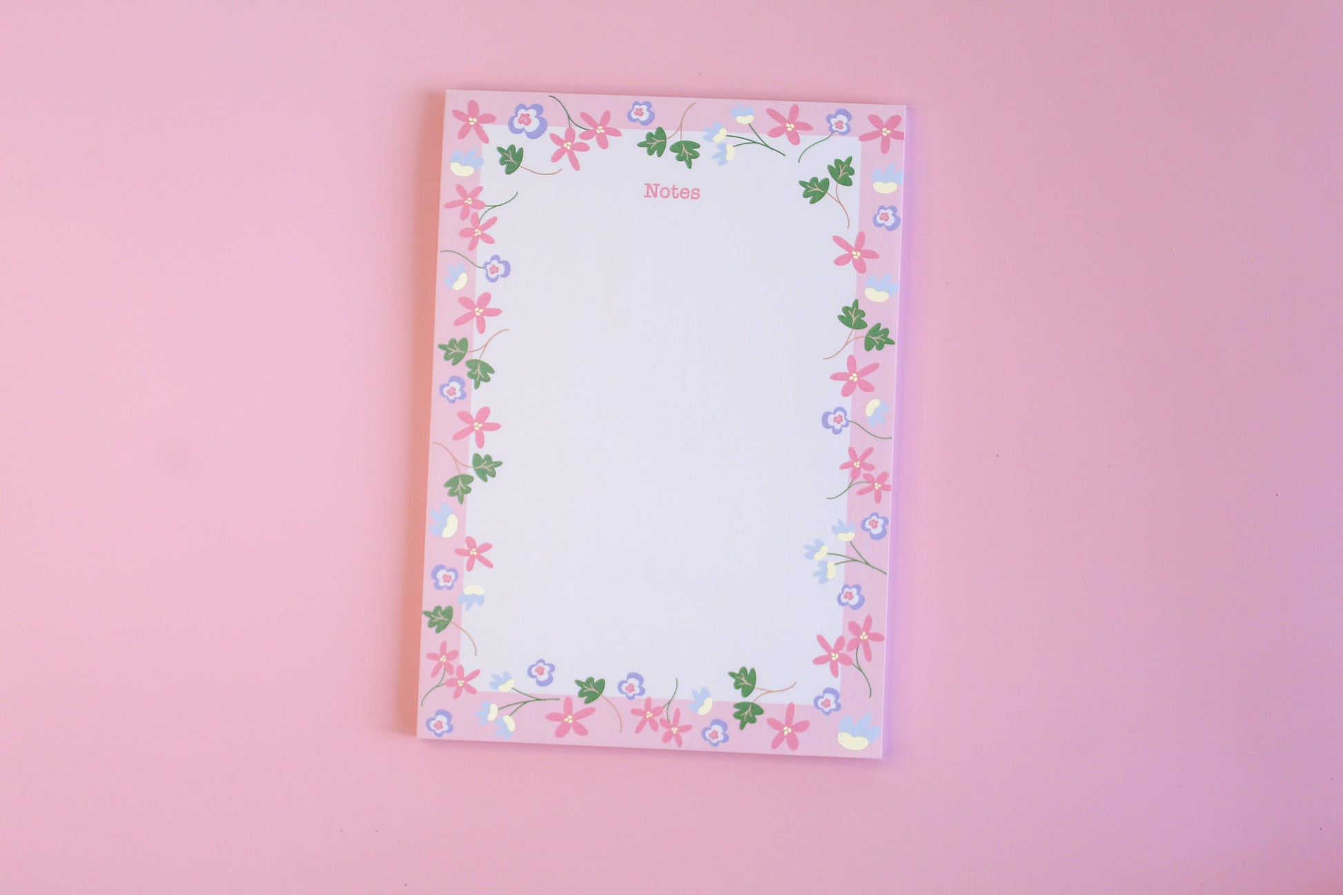 Floral Notepads, adorned with flowers, pink notepad