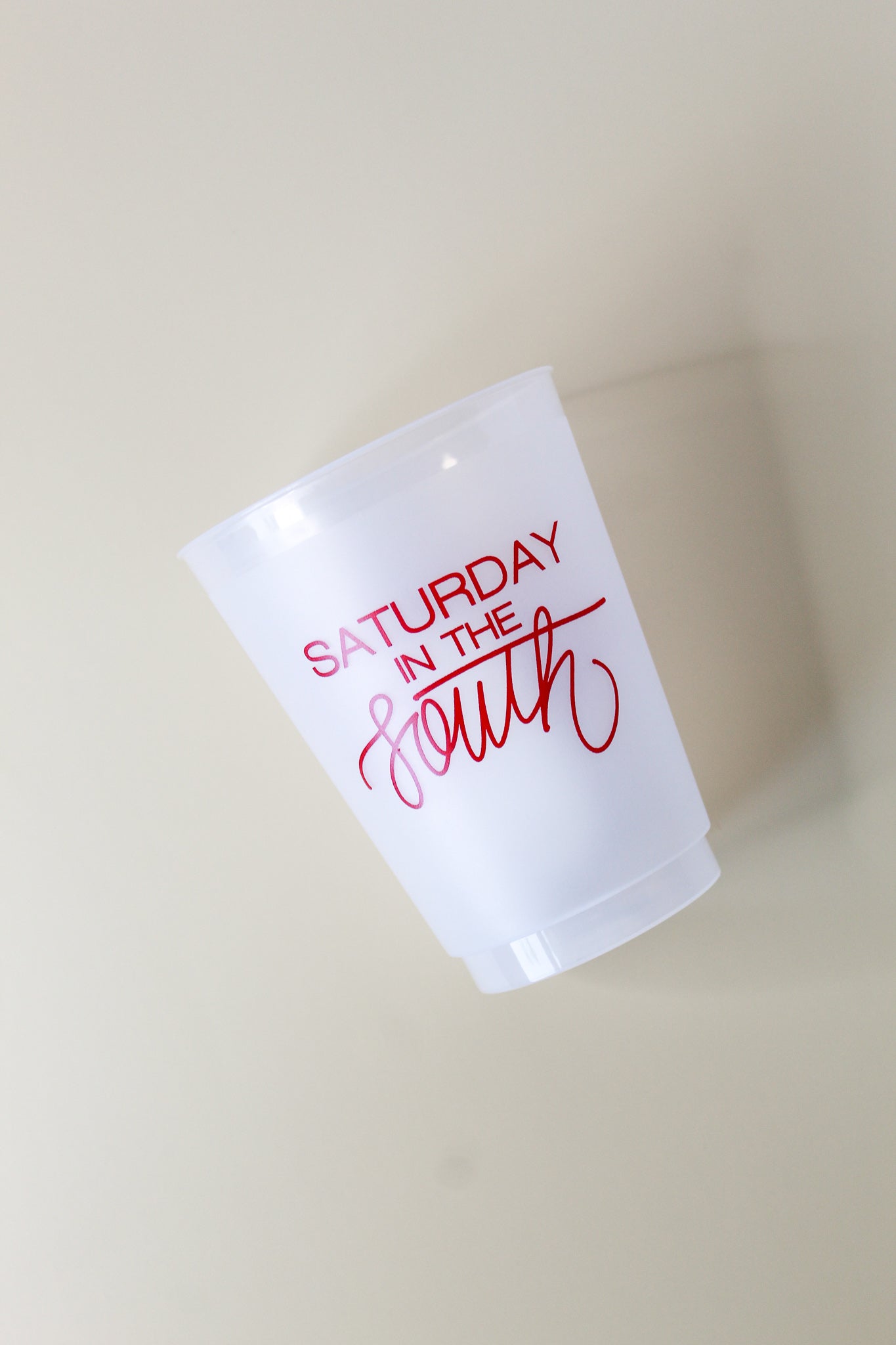 red 'Saturday In The South' cup, Tailgate party Cup, Football party cup