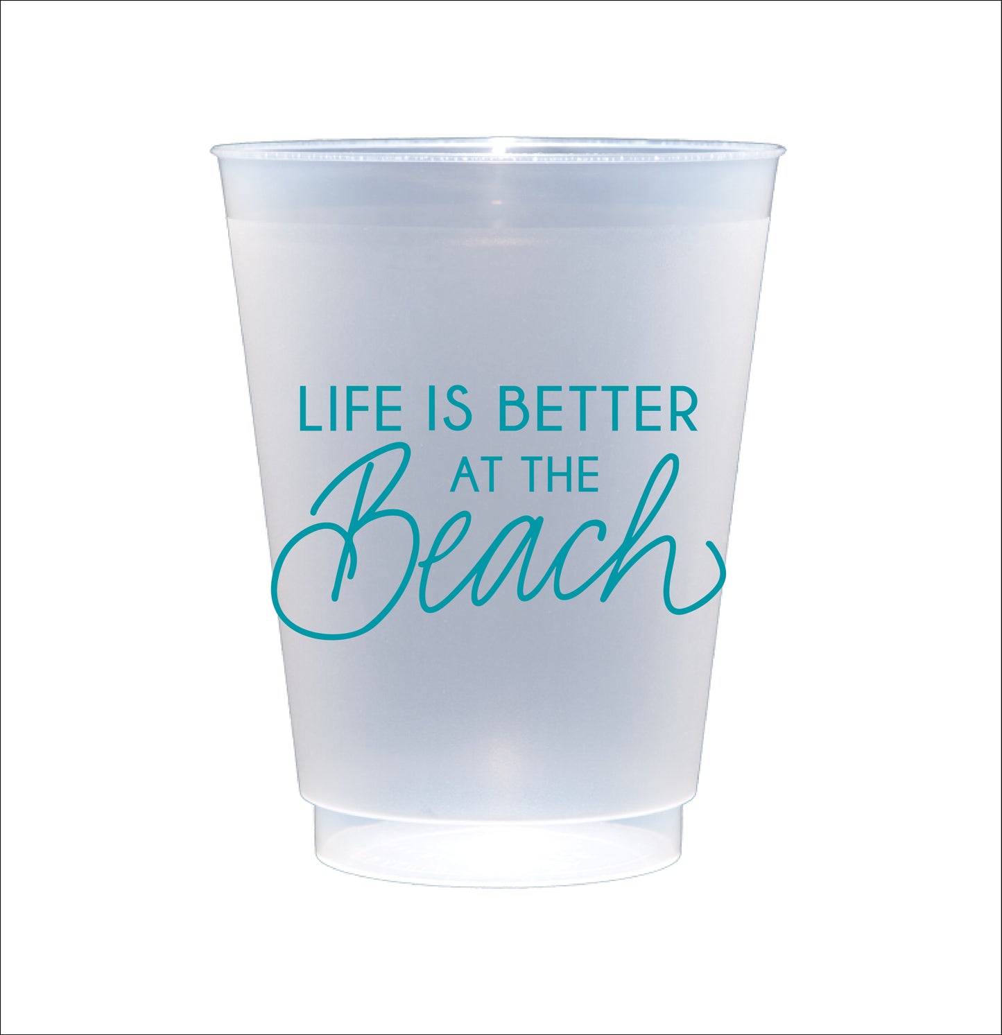 These cups are perfect for your next beach vacation or weekend. Best of all, you can use these time and time again - they're dishwasher safe!  These fun and reusable cups come in a cellophane sleeve with a black and white striped ribbon tied in a bow at the top. 