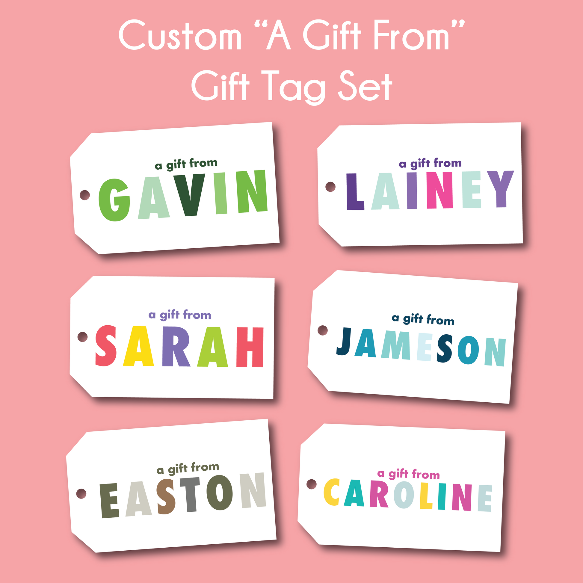 custom gift tags, rainbow gift tags, custom gift tags for boys, custom blue gift tags for boys, custom bright colorful gift tags, custom birthday gift tags, custom groomsmen gift tags, custom bridal party gift tags, custom wedding favor gift tags, custom hostess gift tags, rainbow kids custom gift tags, custom camo gift tags, custom camouflage gift tags, custom blue gift tags, custom green gift tags