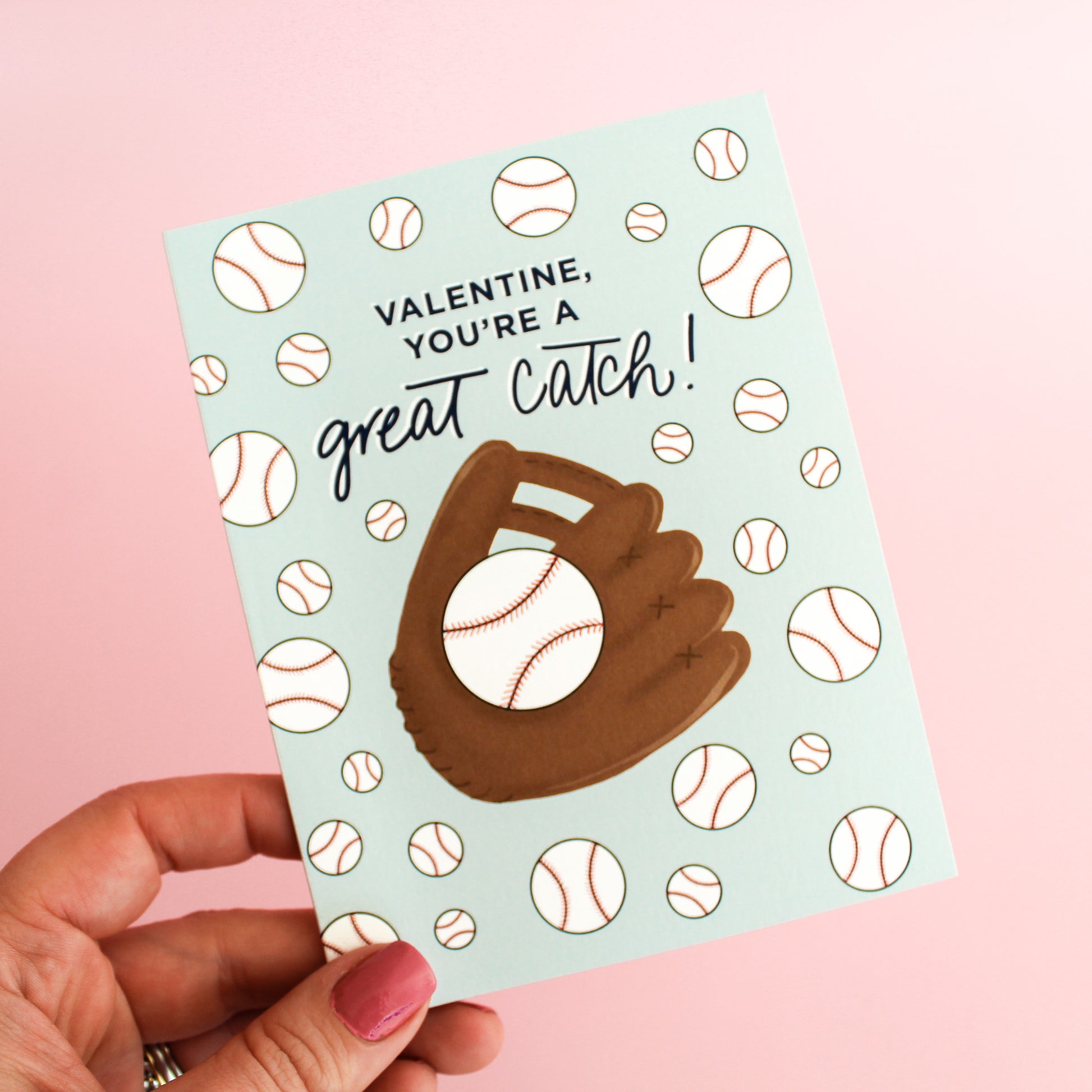 Valentine, You're A Great Catch! Baseball Greeting Card – Birdie