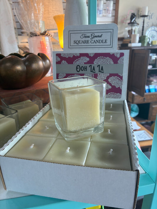 Ooh La La Texas General Square Candle | Vanilla Amaretto Scent