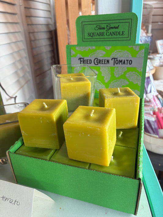 Fried Green Tomato Texas General Square Candle | Melon, Peach and Green Apple Scent