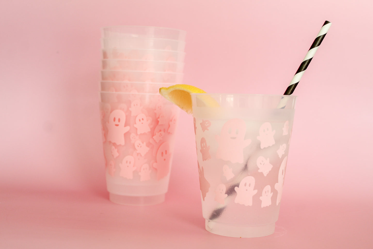 Spooky Cute Pink Ghosts Party Cup