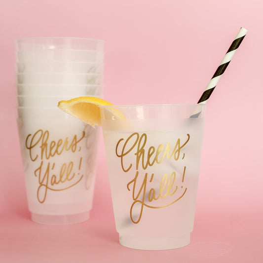 'Cheers Y'all' party cups