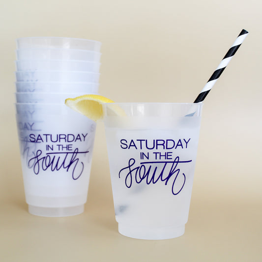 purple 'Saturday In The South' cup, Tailgate party Cup, Football party cup