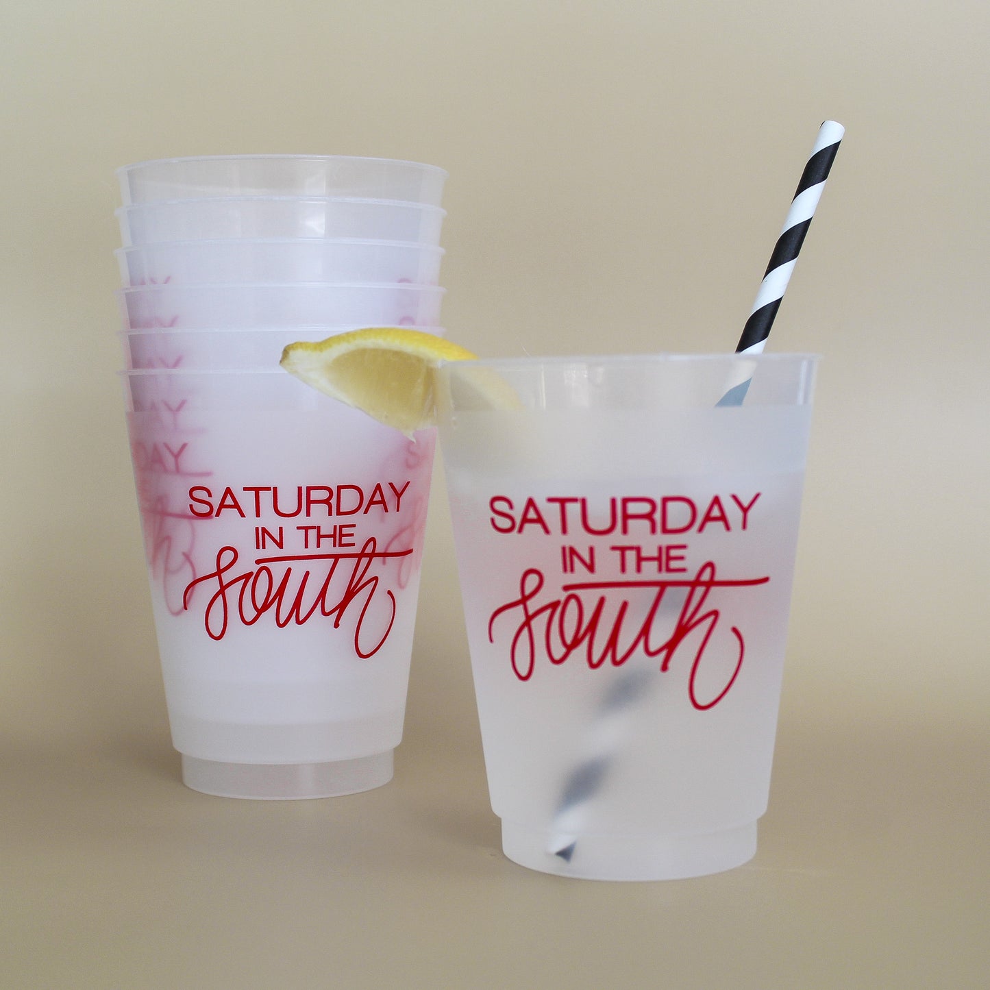 red 'Saturday In The South' cup, Tailgate party Cup, Football party cup