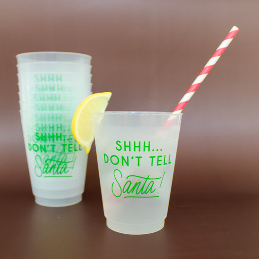 Shhh...Don't Tell Santa! Party Cups