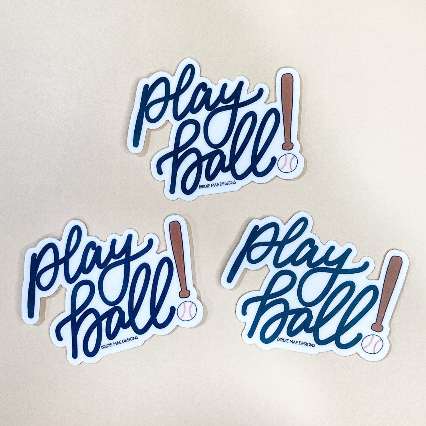 Baseball 'Play Ball' Sticker. Water bottle Sticker.Crafted from robust vinyl and dishwasher-safe, Stanley Cup sticker, Yeti Cup Sticker
