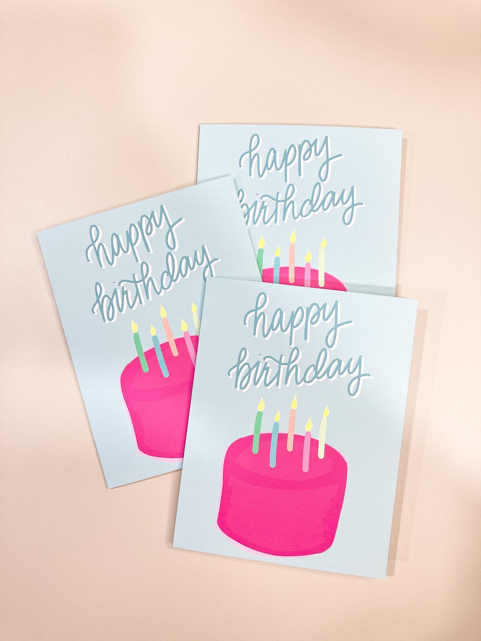 Birthday greeting Card. Each card measures 4.25" in height by 5.5" in width, featuring a blank interior for your personal message