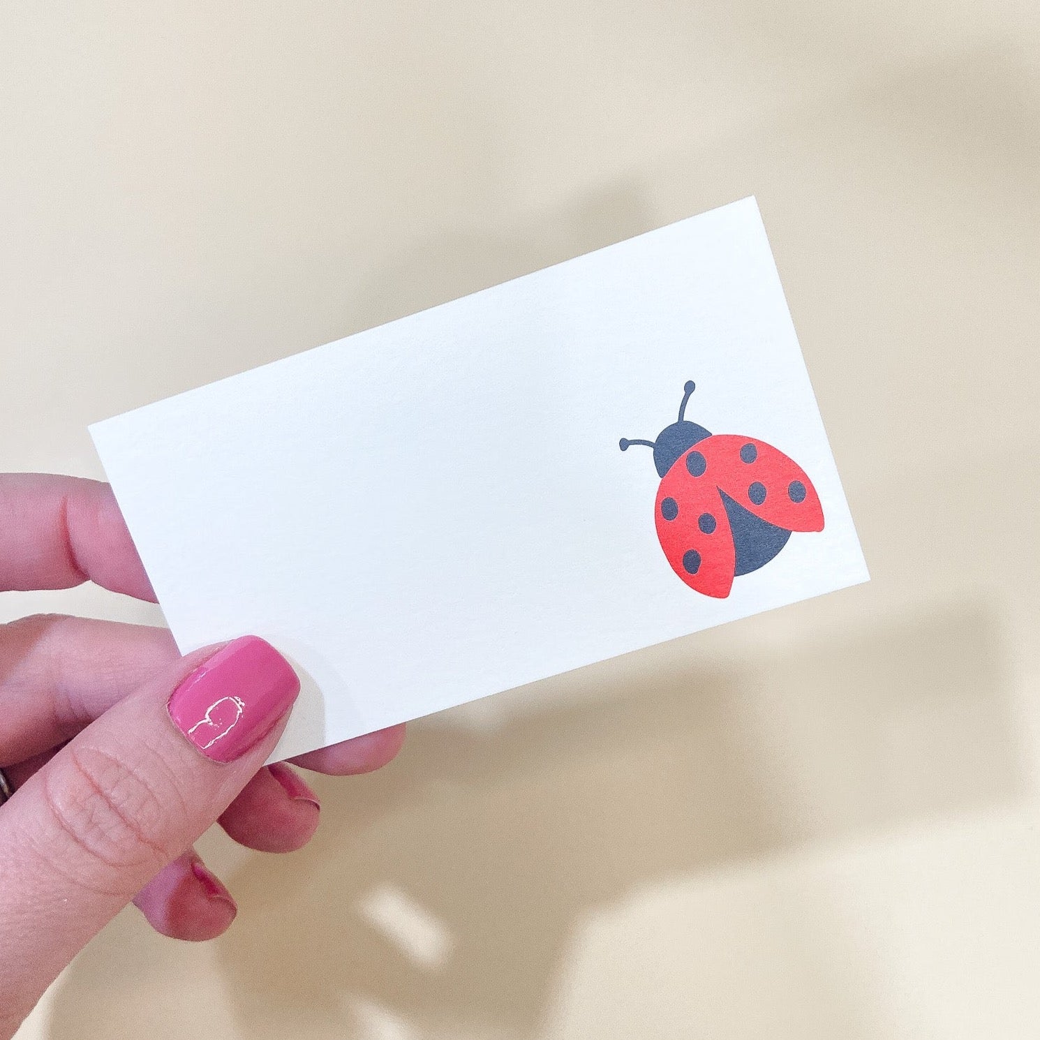 This collection features charming cards measuring 3.5"x2". They are the perfect size to slip into a lunchbox, attach to a gift, or tuck into the pocket of a loved one. The Lady Bug Bitty Note is a simple and sweet addition to any bitty message. 