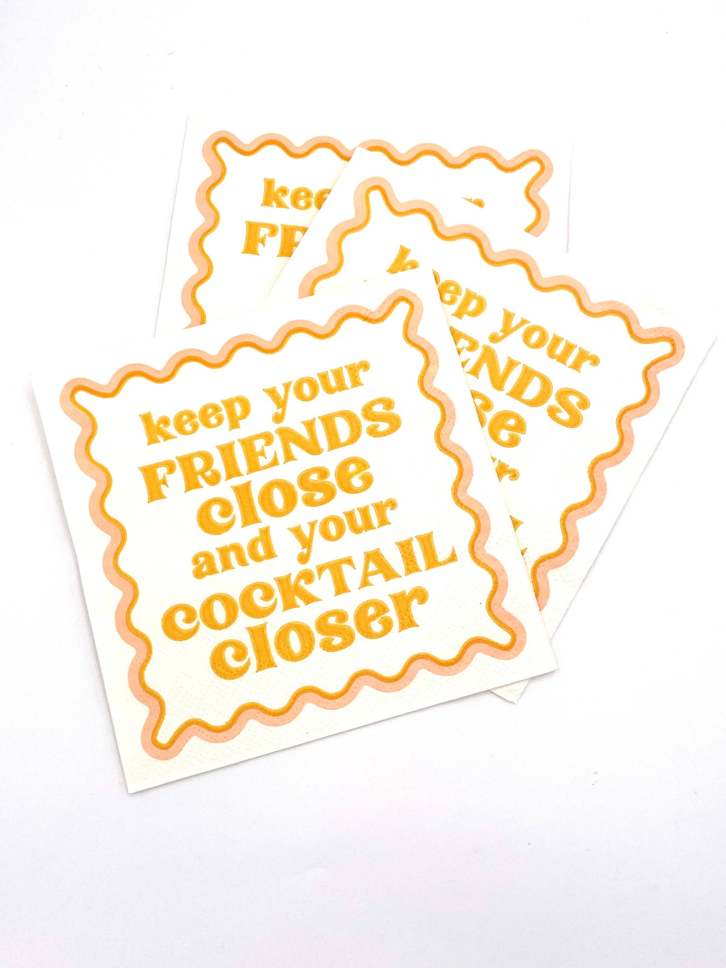 Paper Beverage/Appetizer/Cocktail Napkins/Wine Humor/Disposable Napkins for Parties and Entertainment/Party Supplies, Keep Your Friends Close and Your Cocktail Closer Napkins