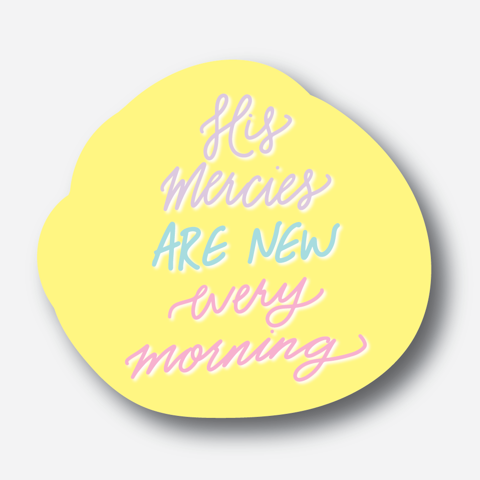 Our "His Mercies are New Every Morning" sticker is such a great daily reminder. Stick it on your tumbler, laptop or notebook for a daily reminder. This motivational Christian sticker is durable made of waterproof vinyl and dishwasher safe.