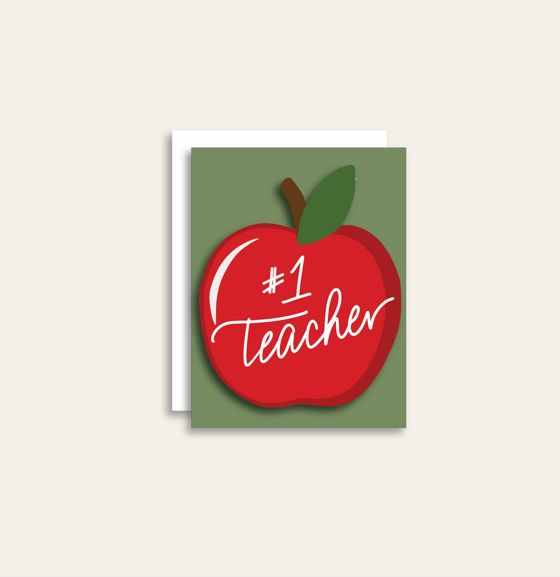 #1 Teacher blank card, teacher gift greeting card