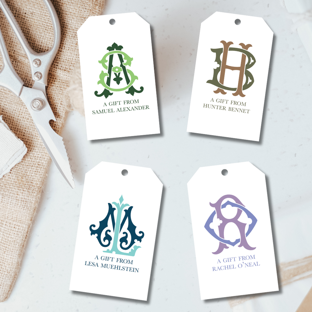 elegant custom gift tags, monogram gift tags, monogram custom gift tags, custom hostess gift tags, luxury gift tags, grandmillenial custom gift tags, mens custom gift tags, couples custom gift tags, wedding custom gift tags, chic monogram custom gift tags, elegant custom monogram gift tags, classic monogram custom gift tags, classy custom monogram gift tags