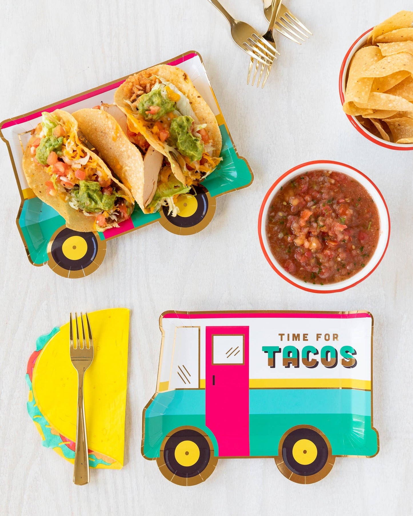 Get ready to taco 'bout the cutest napkin ever! This fun taco napkin is a must-have for any fiesta or Taco Tuesday. It pairs perfectly with our taco truck plate and will definitely spice up your dining experience. Can you tell we're taco-lovers around here? This napkin is a fiesta essential, adding a pop of fun to your table setting. Don't miss out on the fiesta vibes this napkin brings! It's the perfect way to show off your love for all things taco. Grab one (or a few) now and let the fiesta begin!