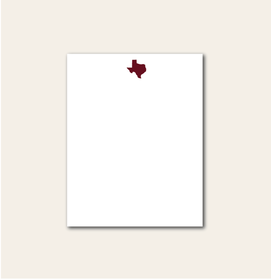 Maroon Texas Notepad