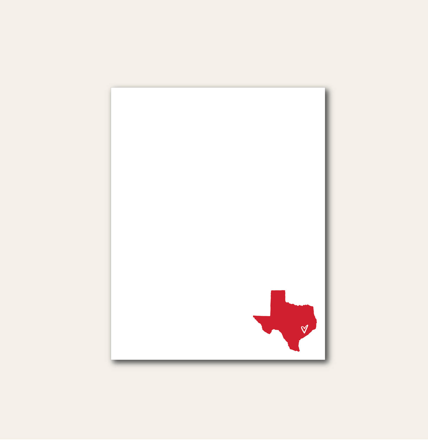 Show your hometown pride with our "I Heart Columbus" Notepad featuring a Cardinal Red Texas with a small white heart over our piece of God's Country. 