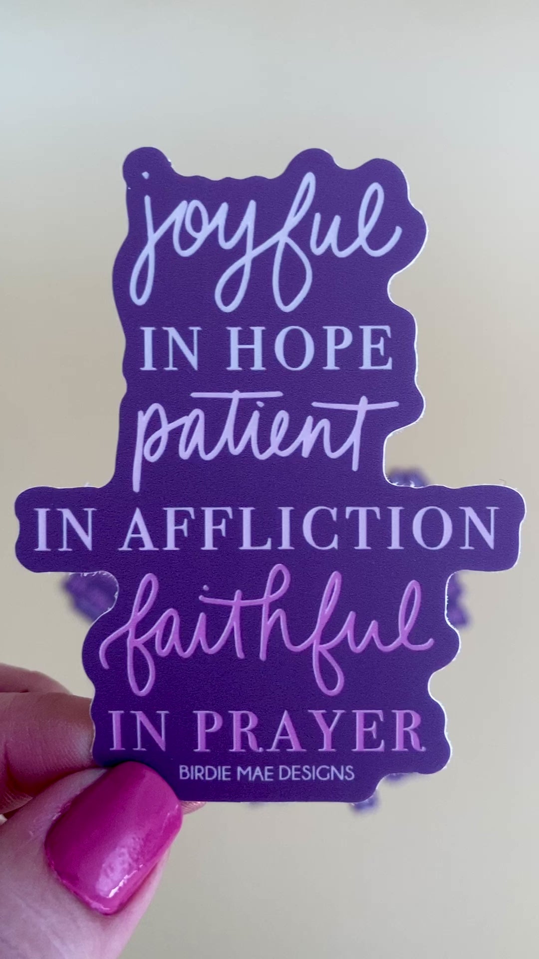 Joyful in Hope Patient in Affliction Faithful in Prayer Sticker christian sticker, faith sticker, bible verse sticker, inspirational sticker