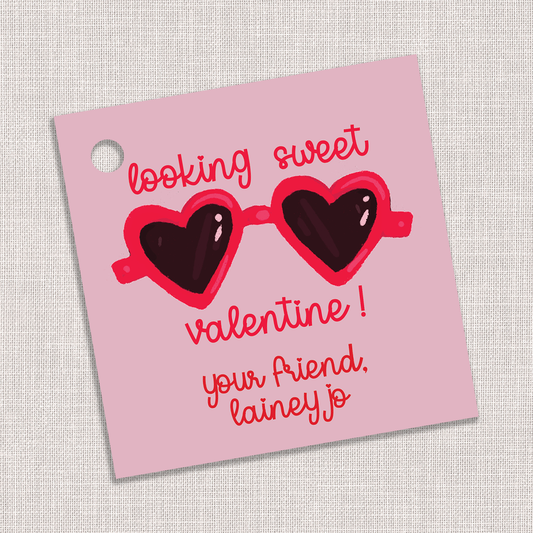 "Looking Sweet, Valentine!" custom gift tags, valentine gift tags, valentine party treat gift tags