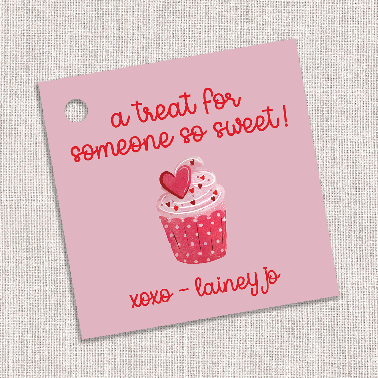 A Treat for Someone So Sweet Valentine's Cupcake Party Gift Tags