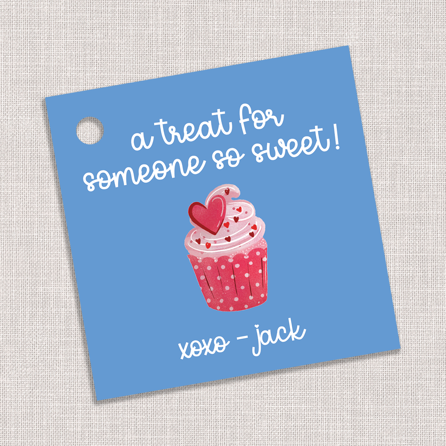 A Treat for Someone So Sweet Blue Boy Valentine's Cupcake Party Gift Tags