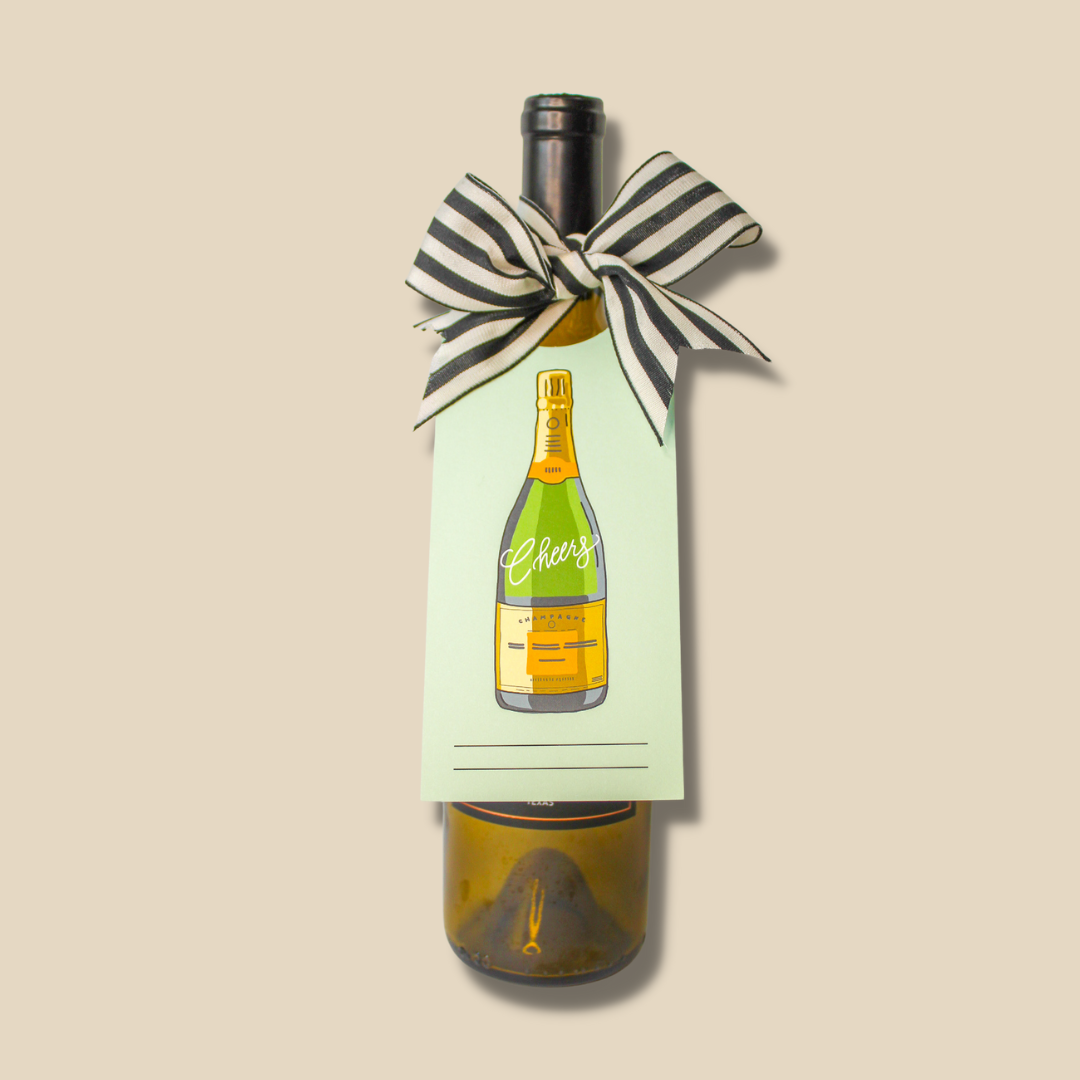 'Champagne Cheers!' Bottle Neck Gift Tags