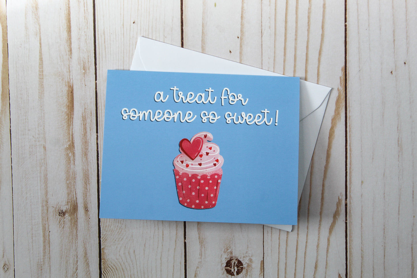 A Treat for Someone So Sweet Valentine Card with Envelope | Blue Valentines Card