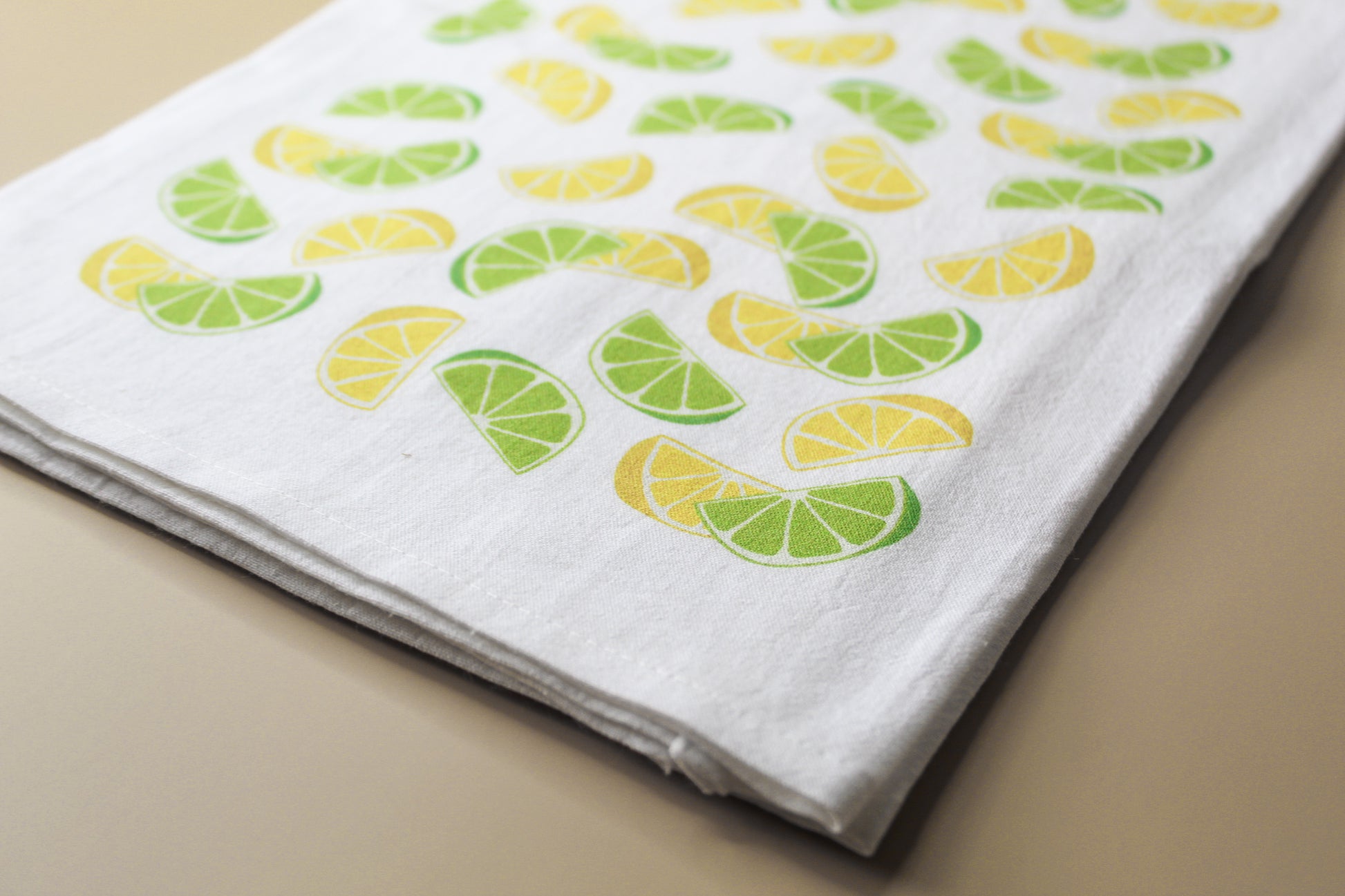 Lemon and Lime Tea Towel, Summer Tea towel, Summer cup towel