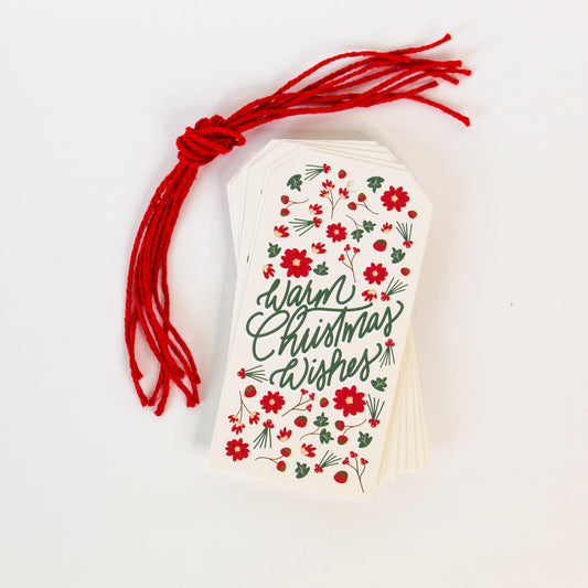 Warm Christmas Wishes Gift Tags