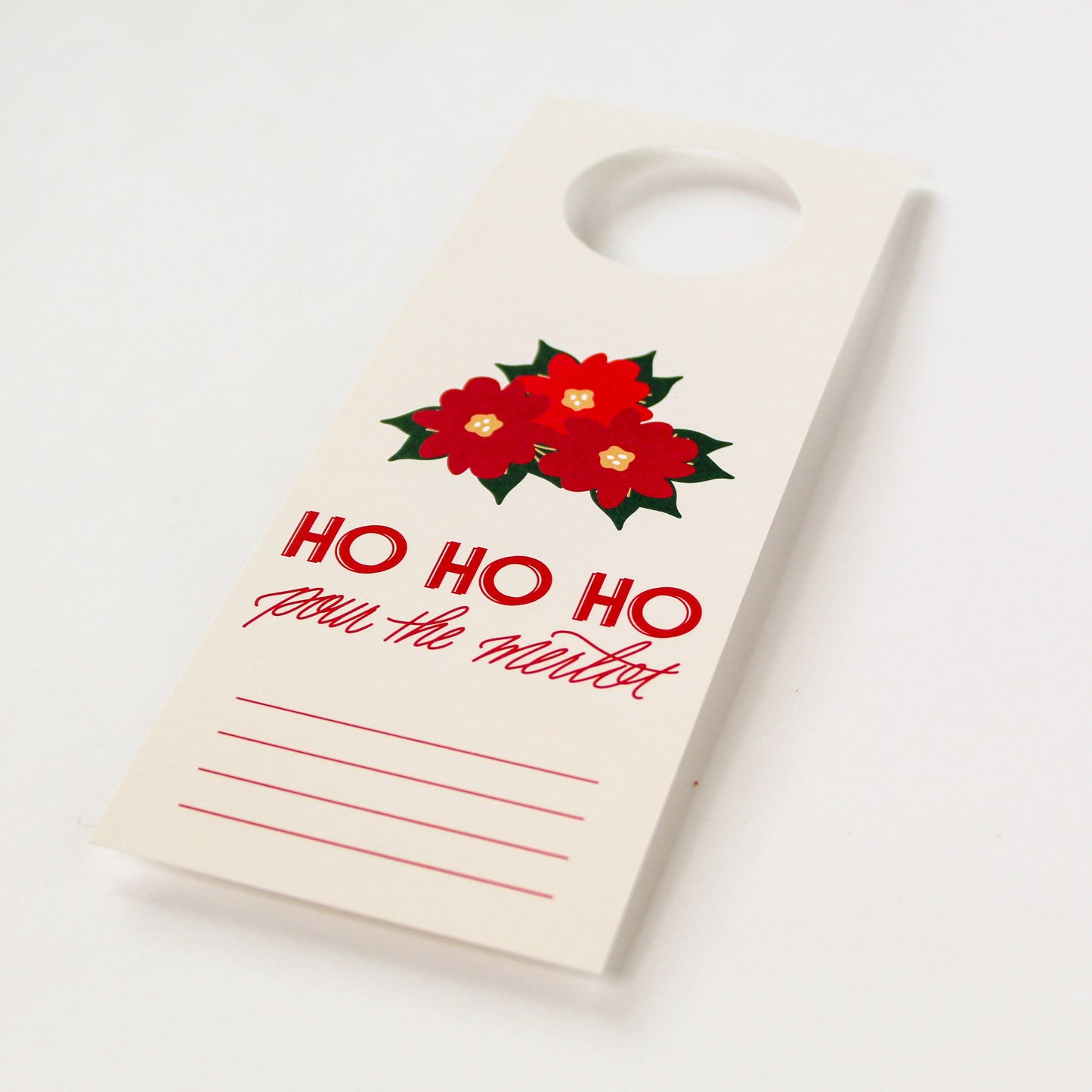 Ho Ho Ho Pour the Merlot Bottle Neck Gift Tags