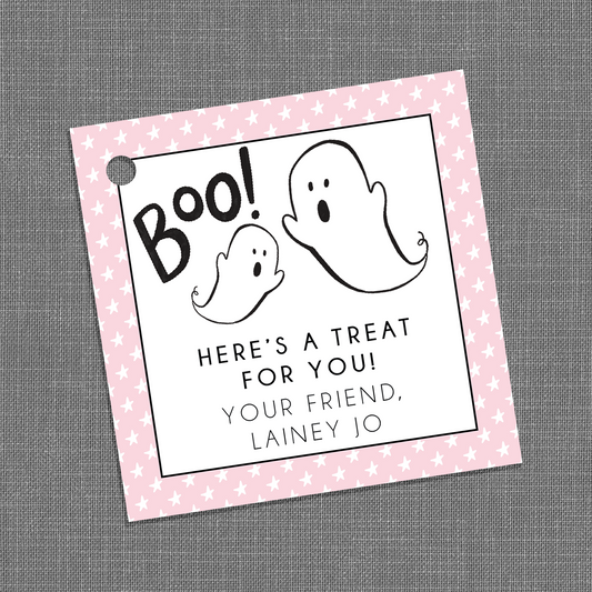 Halloween gift tag, Treat for you gift tag, pink gift tag, 