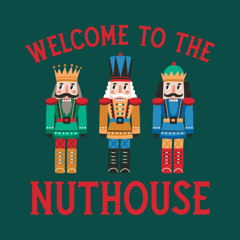 Welcome your guests to the nuttiest holiday festivities with our "Welcome to the Nuthouse" Christmas napkins. Featuring a playful picture of nutcracker men, these funny cocktail napkins are the perfect addition to any holiday party. Each set includes 20 napkins, measuring 5x5 inches. Get ready to spread some holiday cheer (and a few laughs) with these quirky and festive napkins! Beverage/Appetizer/Cocktail Napkins/Disposable Napkins for Holiday Parties and Entertainment 20ct Dimensions: 3 ply 5" x 5"