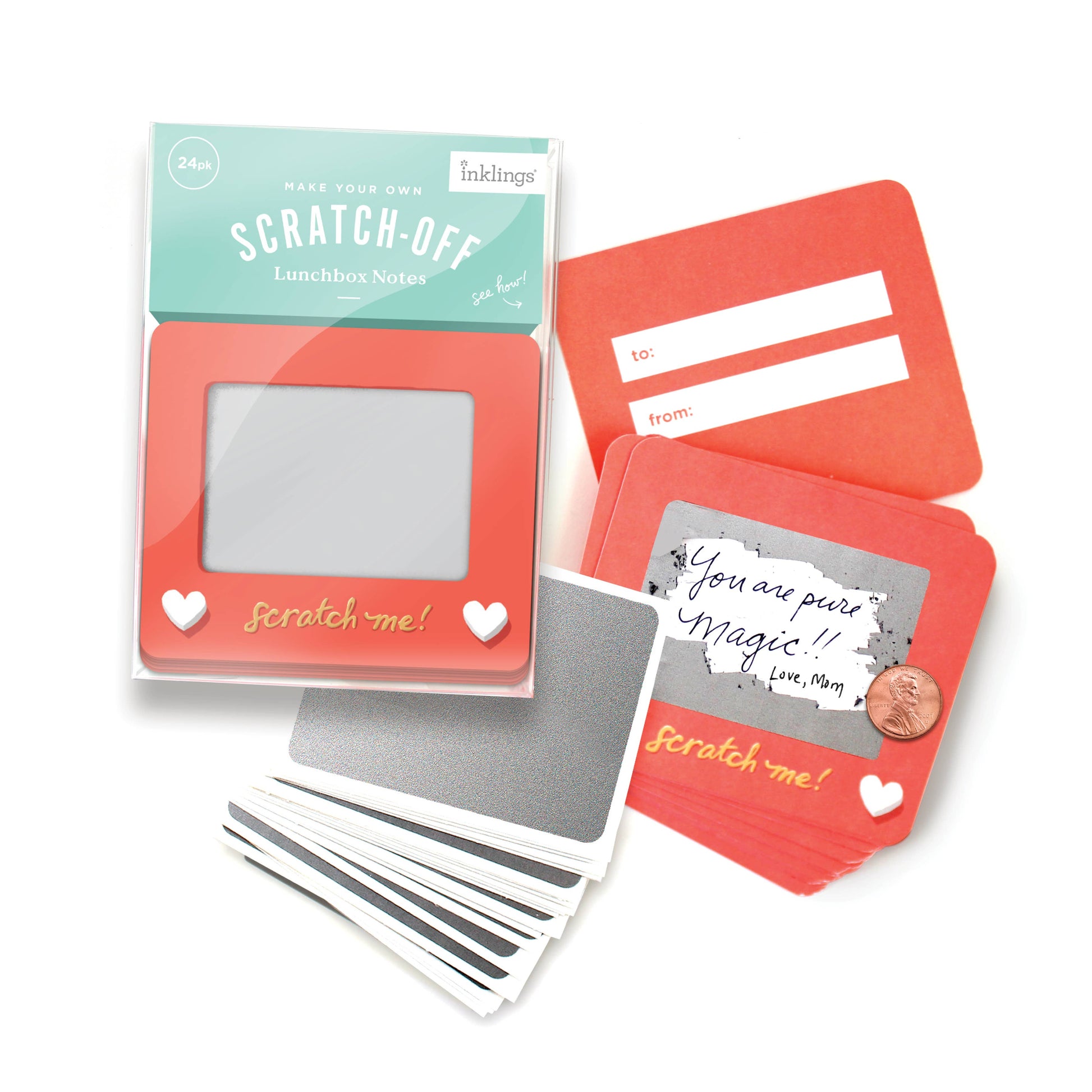 Scratch-a-Sketch scratch off notecards, fun lunchbox note cards